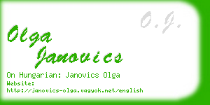 olga janovics business card